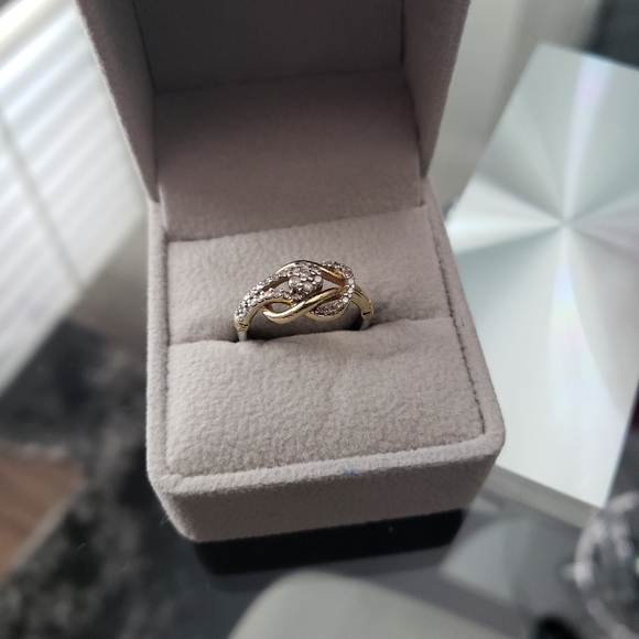 925 sterling , gold, diamond ring - Picture 5 of 11
